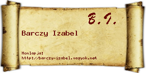 Barczy Izabel névjegykártya